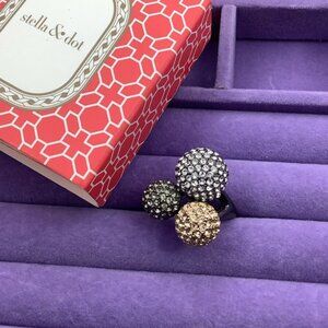 Stella  Dot Soirée Pave Crystal Ring size 7